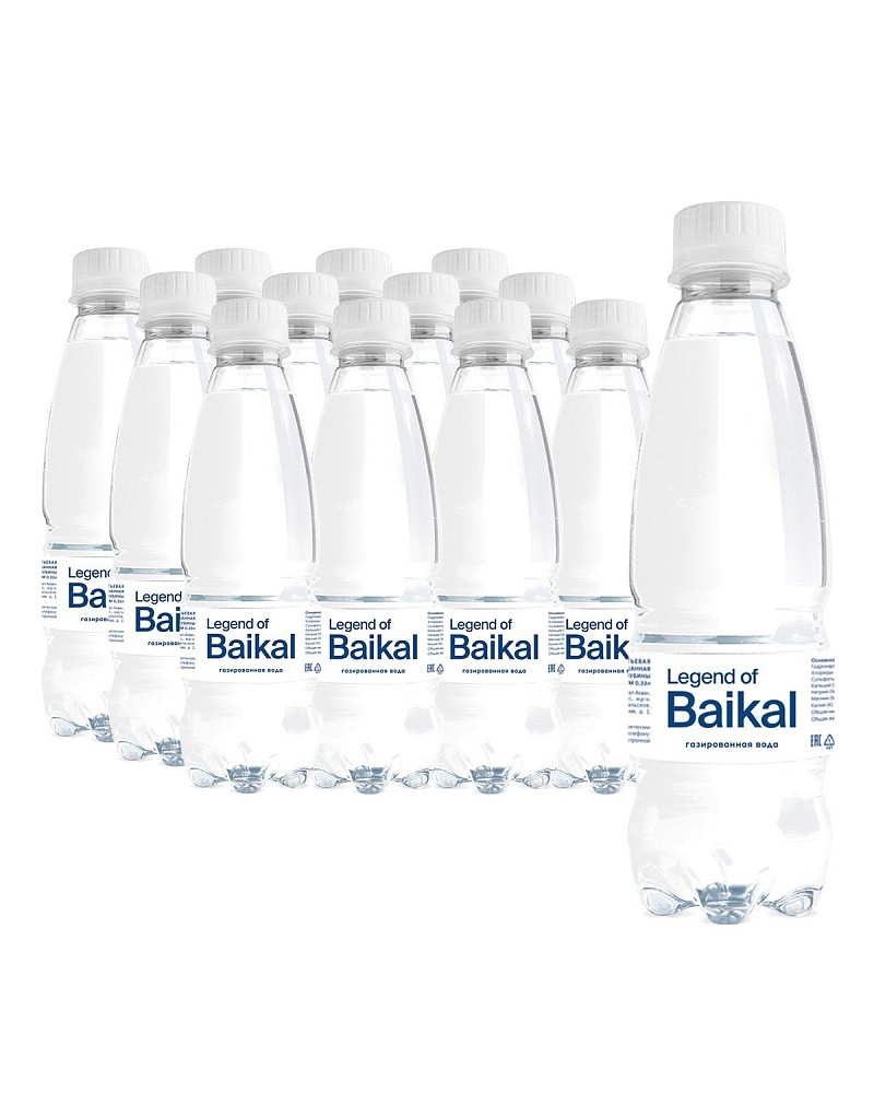 Вода питьевая «Legend of Baikal», газированная, 0,33 л, пластик (упаковка 12 шт)